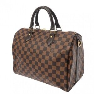 Louis Vuitton Canvas Damier Bandouliere Handbag Speedy Brown